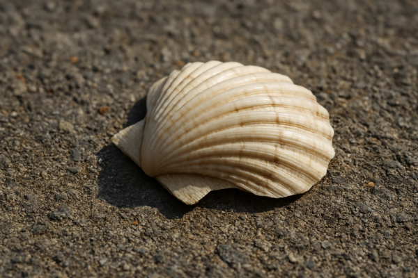 Concha del Camino de Santiago en el suelo, símbolo del peregrino