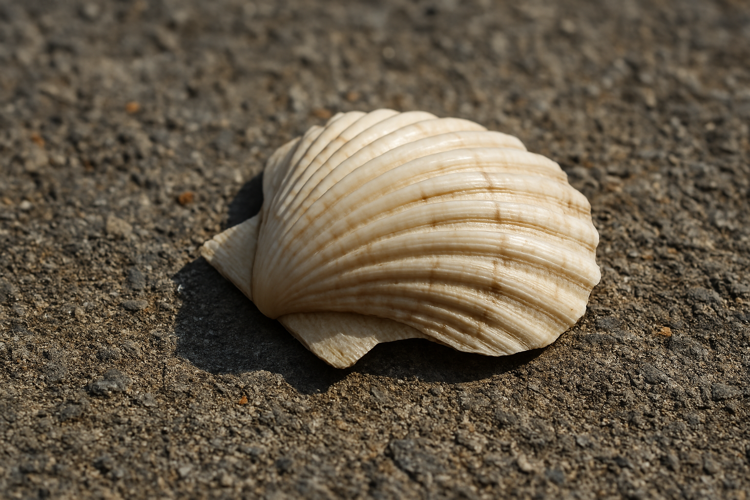 Concha del Camino de Santiago en el suelo, símbolo del peregrino